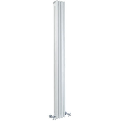 Milano Windsor - 1800mm x 200mm Traditional Cast Iron Style Triple Column Vertical Radiator – White