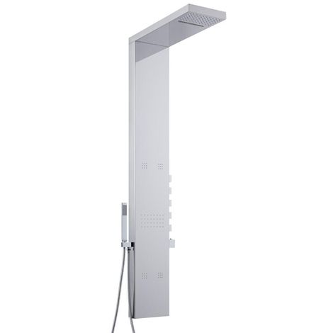 Milano Tahuata - Modern Thermostatic Shower Tower Panel with Rainfall Shower Head, Body Jets, Hand Shower Handset and Waterblade Function - Chrome
