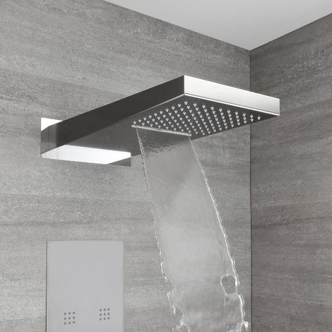 Milano Ryuku - Modern Concealed Thermostatic Shower Tower Panel with ...