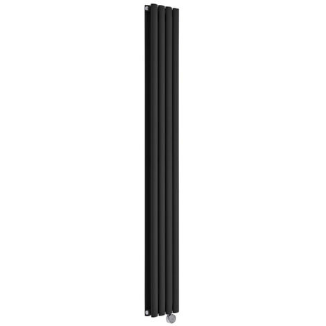 Milano Aruba Slim Electric - 1780mm x 236mm Modern Vertical Column Double Panel Designer Radiator - Black