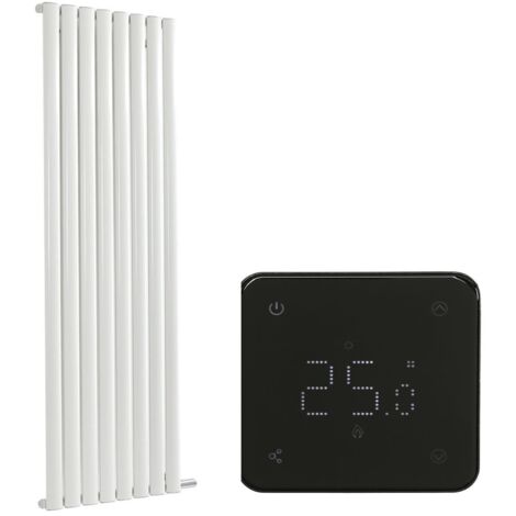 Milano Aruba Ardus White 1784mm x 472mm Dry Heat Vertical Oval Panel Electric Radiator - Wi-Fi Thermostat