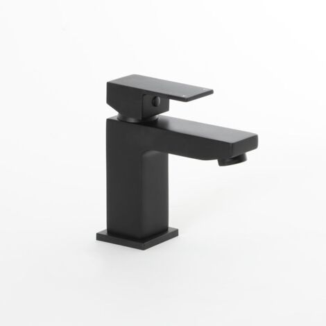 Milano Preto Mono Basin Mixer Tap with Lever Handle - Black (1/5)