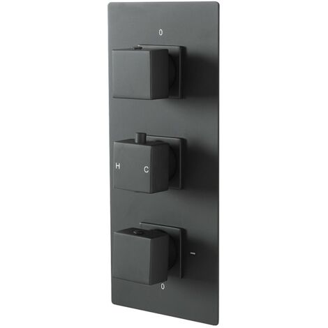 Milano Preto 3 Outlet Triple Diverter Thermostatic Mixer Shower Valve