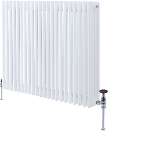 Milano Windsor White Cast Iron Style Four Column Horizontal Radiator - 750mm x 1010mm (1/4)