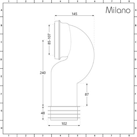 Milano - Bathroom Flexible Plastic Close Coupled Toilet WC Pan Swan Neck Connector
