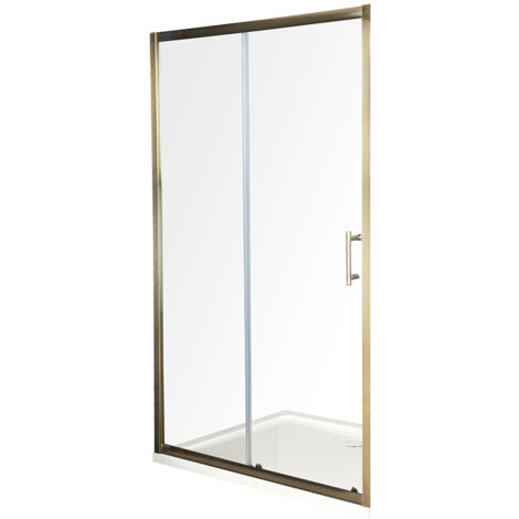Milano Monet Antique Brass Reversible Wet Room Sliding Door Shower ...