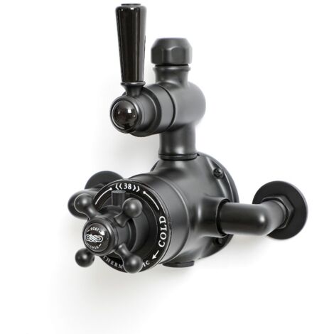Milano Elizabeth Exposed Twin Thermostatic Mixer Shower Valve - Black