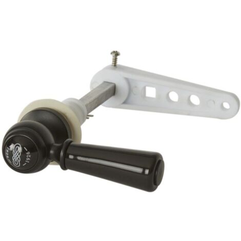 Milano Elizabeth Bathroom Toilet WC Cistern Flush Lever with Ceramic Handle - Black (1/3)
