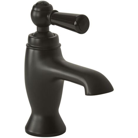 Milano Elizabeth Mono Basin Mixer Tap with Lever Handle - Black