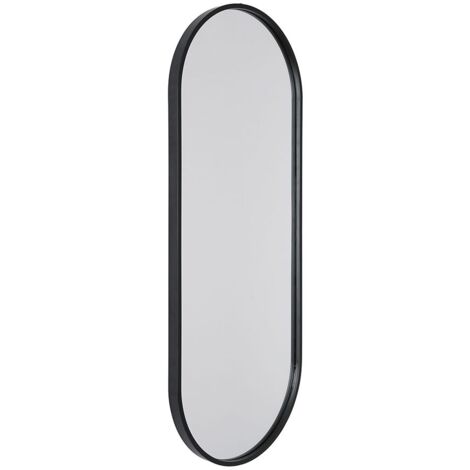 Milano Gianna 1000mm x 400mm Wall Hung Oval Bathroom Mirror - Black