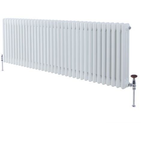 Milano Windsor White Cast Iron Style Triple Column Horizontal Radiator - 600mm x 1595mm