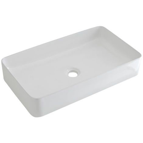 Milano Rivington - Modern 600mm x 340mm White Ceramic Rectangular ...