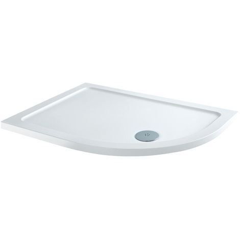 Milano Lithic – White Low Profile Right Hand Offset Quadrant Shower Tray – 1200mm x 800mm