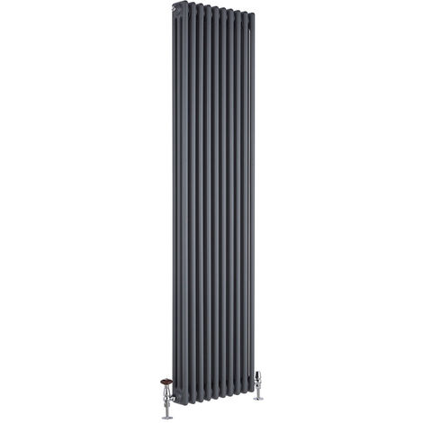 Milano Windsor - 1800mm x 470mm Traditional Cast Iron Style Triple Column Vertical Radiator – Anthracite