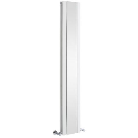Milano Icon - Modern White Vertical Column Double Panel Designer Radiator with Integral Full Length Mirror – 1600mm x 265mm