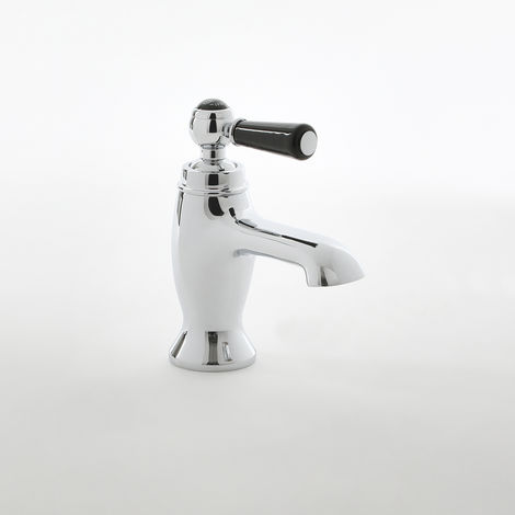 Milano Elizabeth - Traditional Mono Basin Mixer Tap with Lever Handle - Chrome and Black