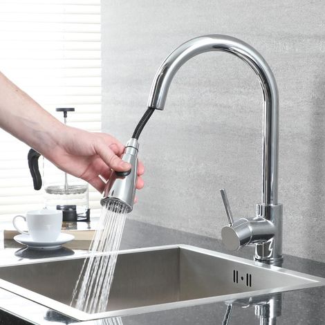 Milano Mirage - Modern Pull Down Kitchen Sink Mixer Tap With Pull Out ...