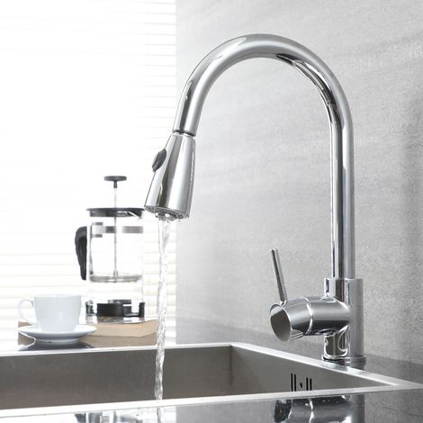 Milano Mirage - Modern Pull Down Kitchen Sink Mixer Tap with Pull Out ...