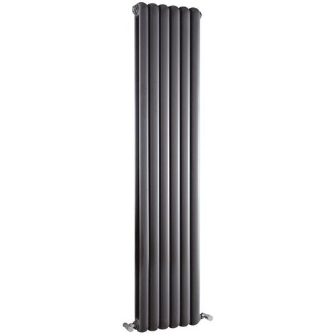Milano Urban - Modern Anthracite Vertical Double Panel Column Radiator - 1500mm x 383mm