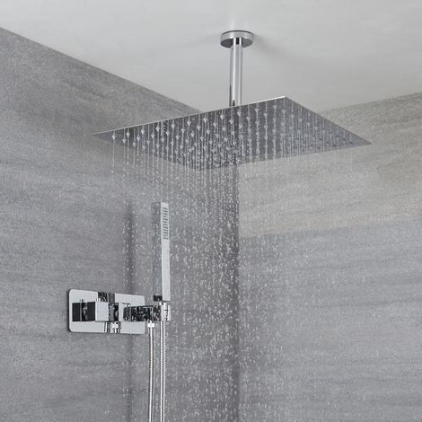 Milano Arvo - Modern 2 Outlet Twin Diverter Thermostatic Mixer Shower ...