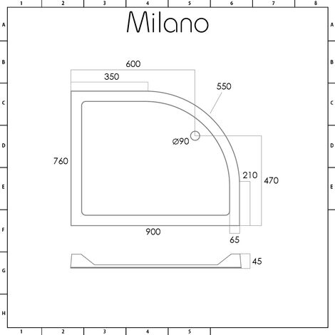 Milano Lithic - Low Profile Rectangular Walk-In Shower Tray - Choice of  Sizes