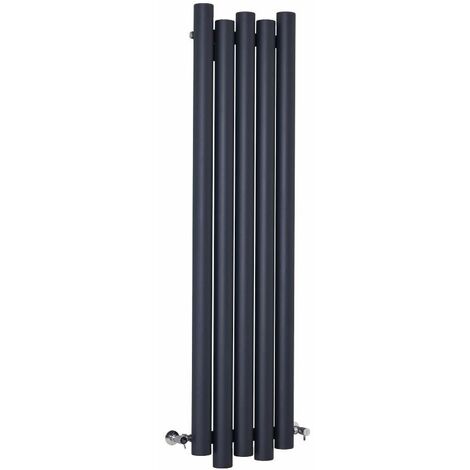 Milano Motus Anthracite Aluminium Vertical Column Radiator - 1600mm x 390mm