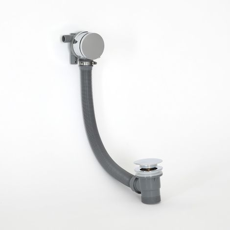 Milano Mirage - Modern Overflow Bath Filler Tap and Pop Up Click Clack Waste - Chrome