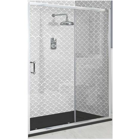 Milano Langley - Traditional Chrome Reversible Sliding Door Shower Enclosure with Graphite Slate Effect Tray and Fast Flow Waste - 1200mm x 800mm (1/5)