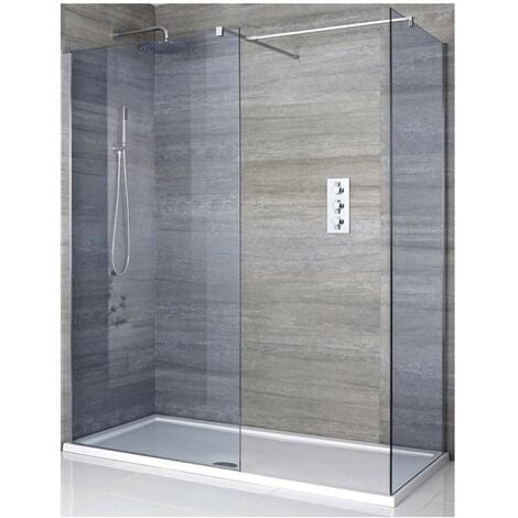 Milano Portland-Luna - Chrome Corner Walk In Frameless Wet Room Shower ...