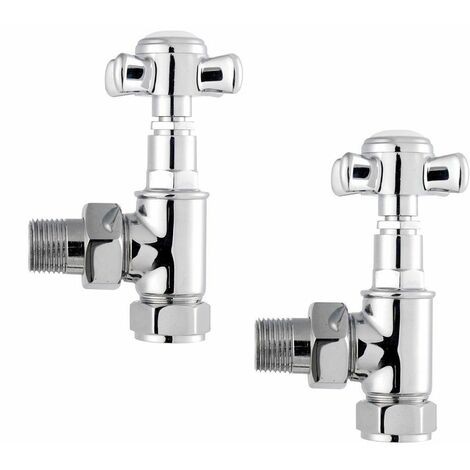 Milano - Traditional Pair of Angled Heated Towel Rail Radiator Valves ...