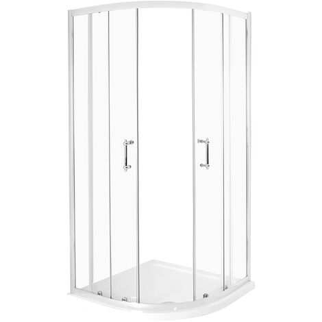 Milano Langley - Traditional Chrome Reversible Quadrant Shower Enclosure with White Tray and Fast Flow Waste - 800mm x 800mm (1/5)