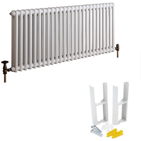 Milano Windsor White Cast Iron Style Horizontal Double Column Radiator ...