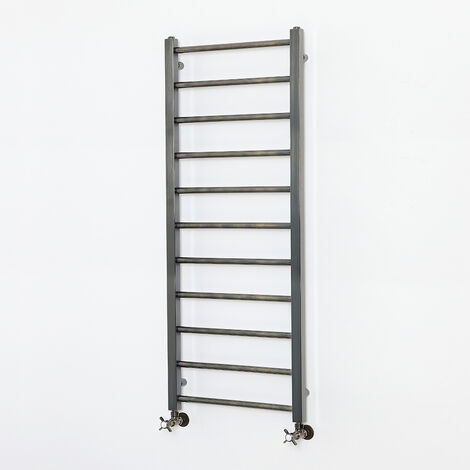 Milano Ezra Dark Gold Stainless Steel Flat Panel Heated Towel Rail Radiator - 1200mm x 500mm