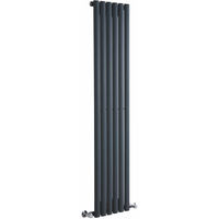 Milano Aruba - Modern Anthracite Vertical Column Single Panel Designer Radiator - 1600mm x 354mm