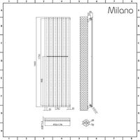 Milano Alpha - 1800mm x 450mm Modern Vertical Column Single Flat Panel Designer Radiator – Chrome