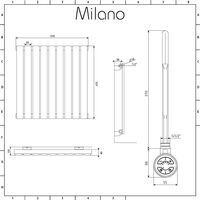 Milano Alpha Electric – 600W Modern White Horizontal Single Panel Designer Radiator – 635mm x 630mm