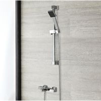Milano Arvo - Modern Bathroom Wall Mounted Square Thermostatic Bath Shower Mixer Tap - Chrome
