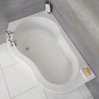Milano Irwell - White Modern Bathroom Left Hand Corner Bath with Panel - 1500mm x 1000mm
