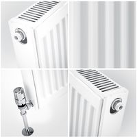 Milano Compact – Modern White Type 11 Central Heating Single Panel Horizontal Convector Radiator - 600mm x 1200mm