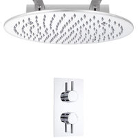 Concealed Round Chrome Twin Thermostatic Shower Valve with 1 Outlet Milano Como 