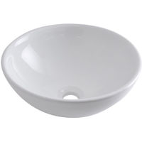 Milano Irwell - Modern White Ceramic Round Countertop Bathroom Basin Sink – 400mm
