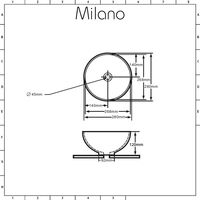 Milano Irwell - Modern White Ceramic Round Countertop Bathroom Basin Sink - 280mm