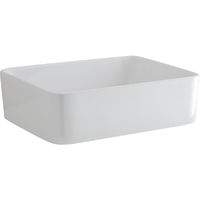 Milano Rivington - Modern White Ceramic Rectangular Countertop Bathroom Basin Sink - 480mm x 370mm