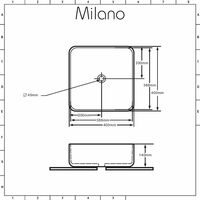 Milano Rivington - Modern White Ceramic 400mm Square Countertop Bathroom Basin Sink and High Rise Waterfall Mono Basin Mixer Tap