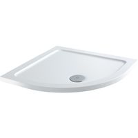 Milano Lithic – White Low Profile Quadrant Shower Tray – 800mm x 800mm