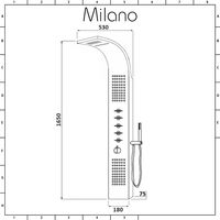 Milano Niagara - Modern Thermostatic Outdoor Shower Tower Panel with Rainfall Shower Head, Body Jets, Hand Shower Handset and Waterblade Function - Chrome