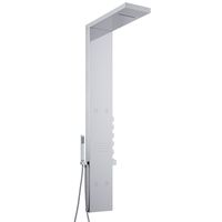 Milano Tahuata - Modern Thermostatic Outdoor Shower Tower Panel with Rainfall Shower Head, Body Jets, Hand Shower Handset and Waterblade Function - Chrome