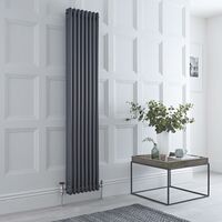 Milano Windsor - 1800mm x 380mm Traditional Cast Iron Style Triple Column Vertical Radiator – Anthracite