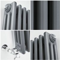 Milano Windsor - 1800mm x 470mm Traditional Cast Iron Style Triple Column Vertical Radiator – Anthracite
