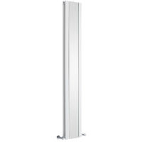 Milano Icon - Modern White Vertical Column Double Panel Designer Radiator with Integral Full Length Mirror – 1800mm x 265mm